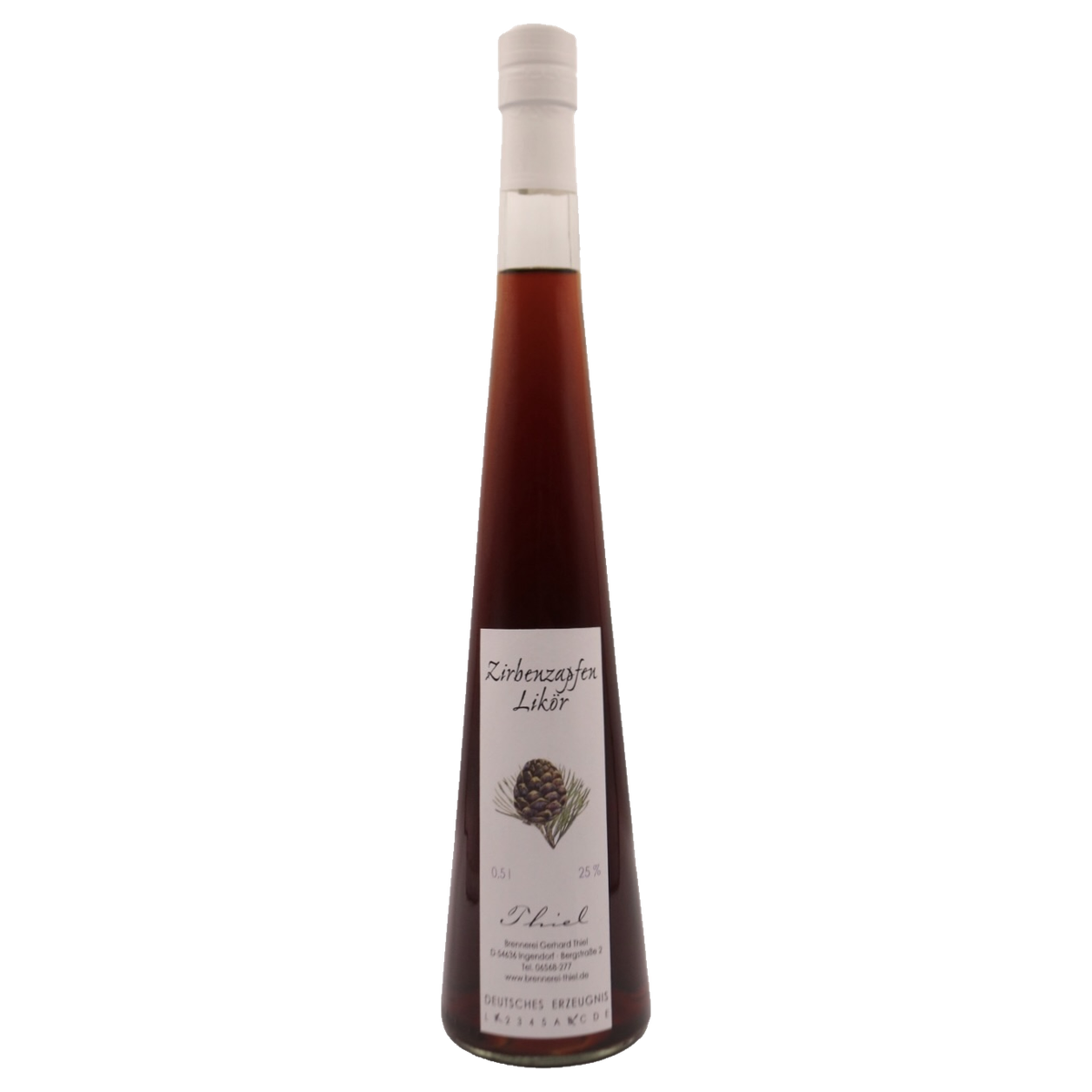 Zirbenzapfen-Likör der Brennerei Thiel, 0,5-l-Flasche