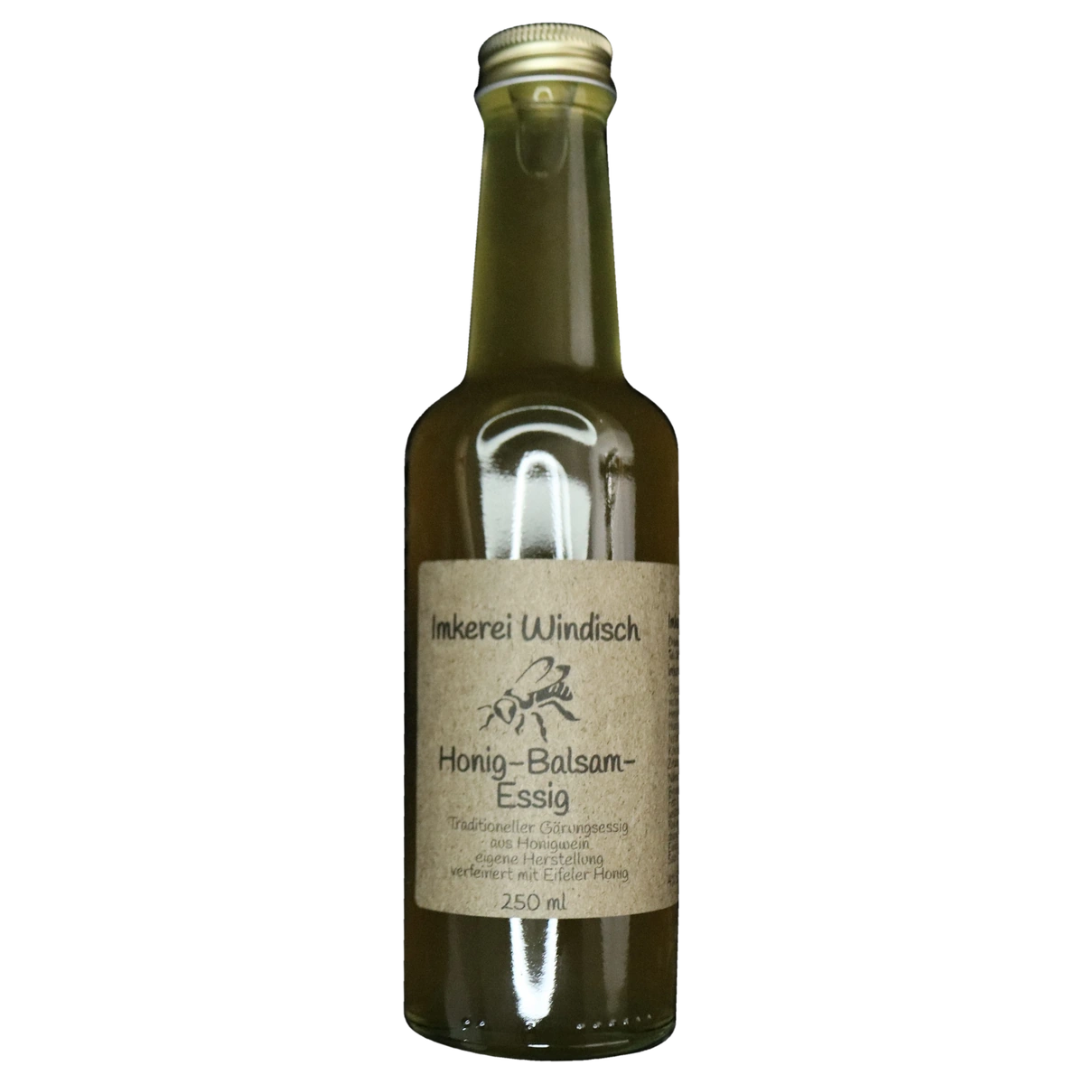 Honig-Balsam-Essig der Imkerei Windisch, 250-ml-Flasche mit goldenem Schraubverschluss