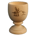 Eierbecher aus Ahornholz mit eingraviertem Osterhasen