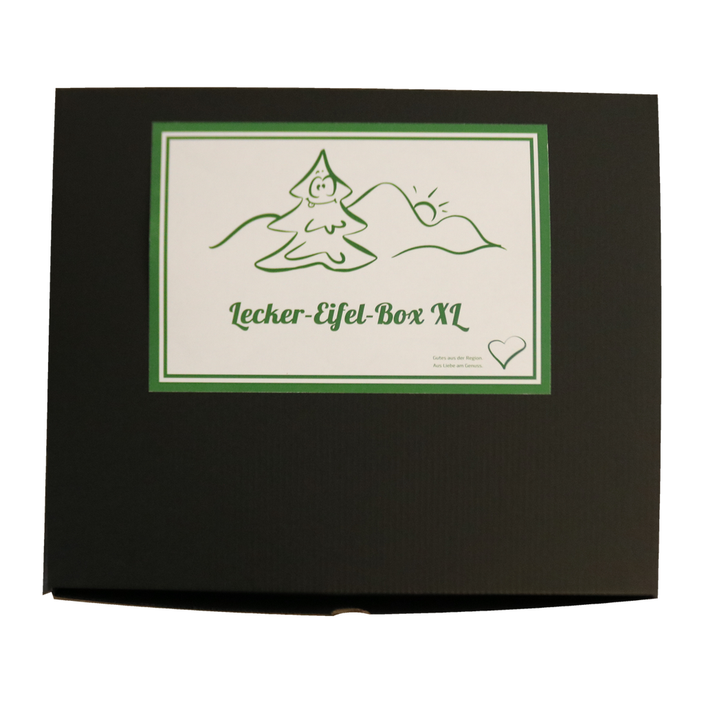 Lecker-Eifel Geschenkbox Groß / XL, geschlossene schwarze Geschenkverpackung