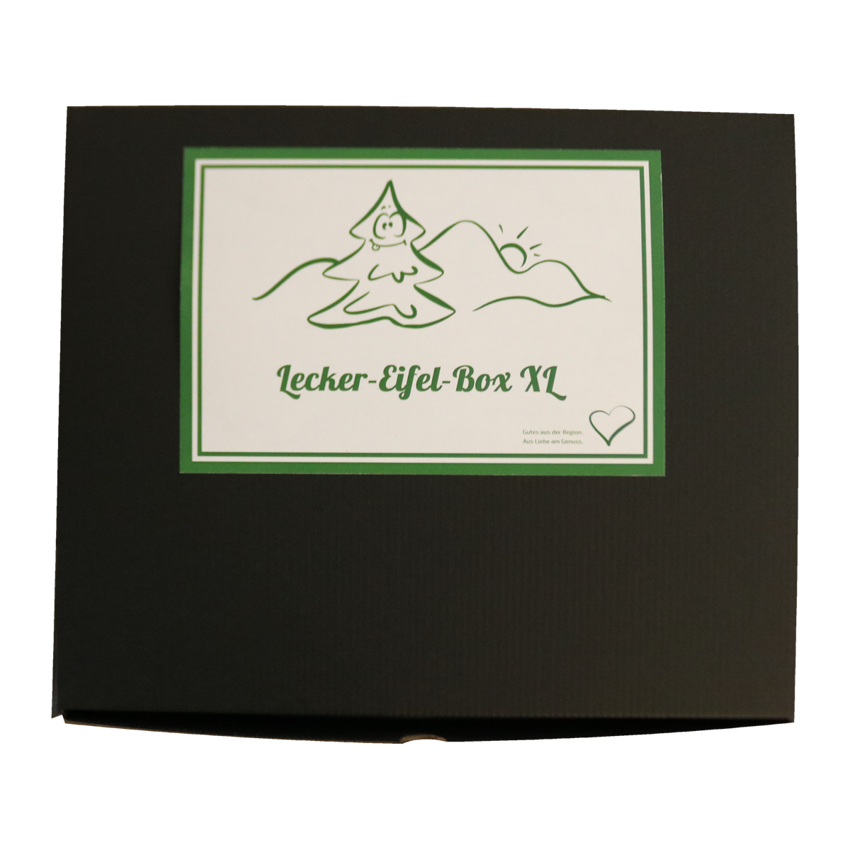 Lecker-Eifel Geschenkbox Groß / XL, geschlossene schwarze Geschenkverpackung