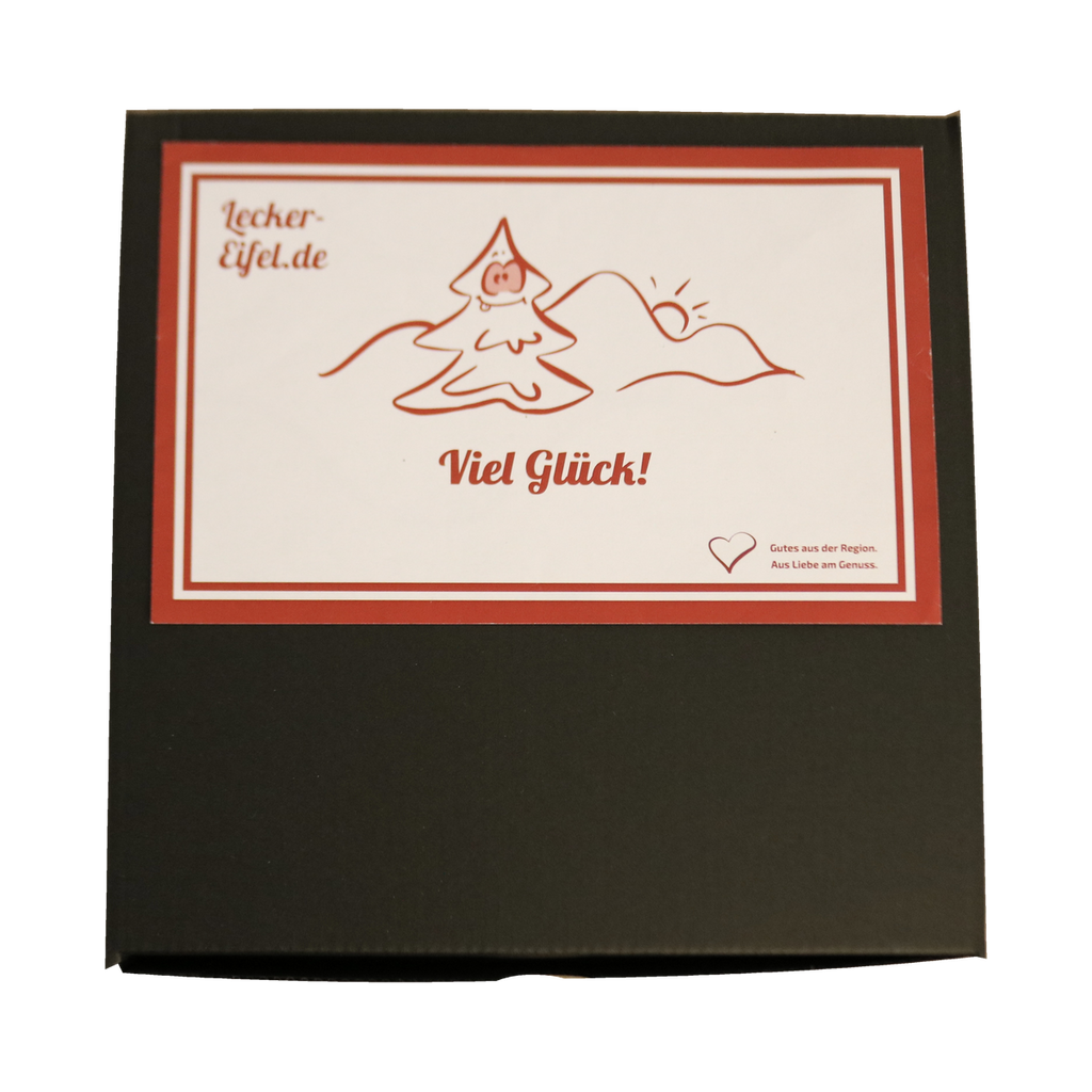 Lecker-Eifel Geschenkbox Klassik mit Aufdruck „Viel Glück“