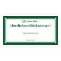 Lecker-Eifel Grußkarte „Herzlichen Glückwunsch!“ mit grünem Doppelrahmen und Platz für einen persönlichen Text