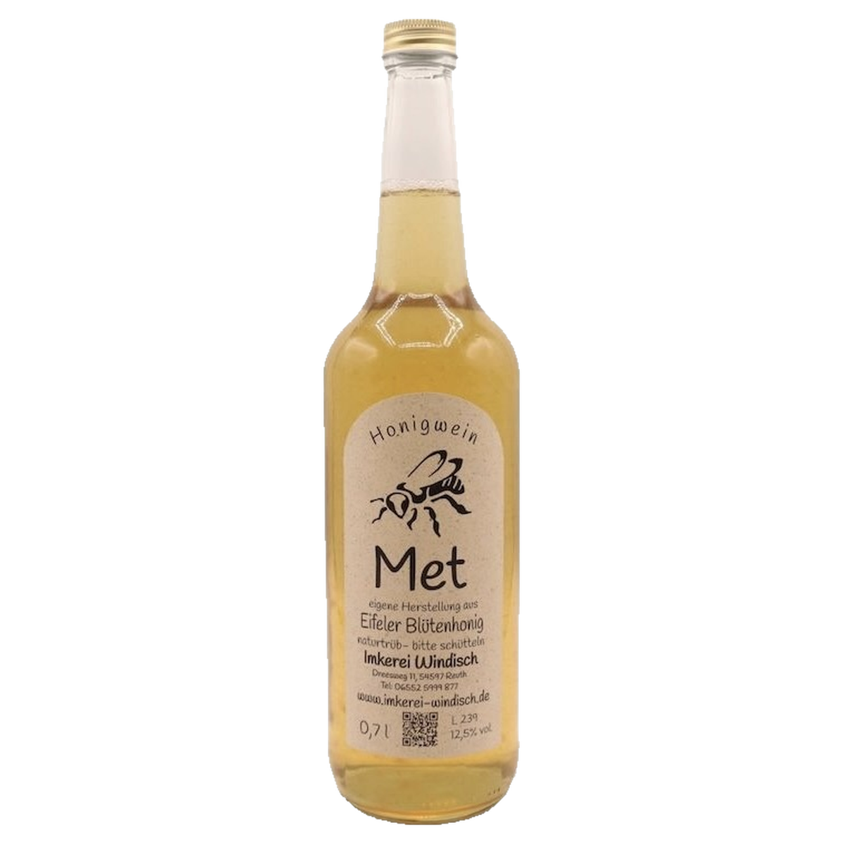 Met aus Eifeler Blütenhonig von der Imkerei Windisch, 0,7-l-Flasche