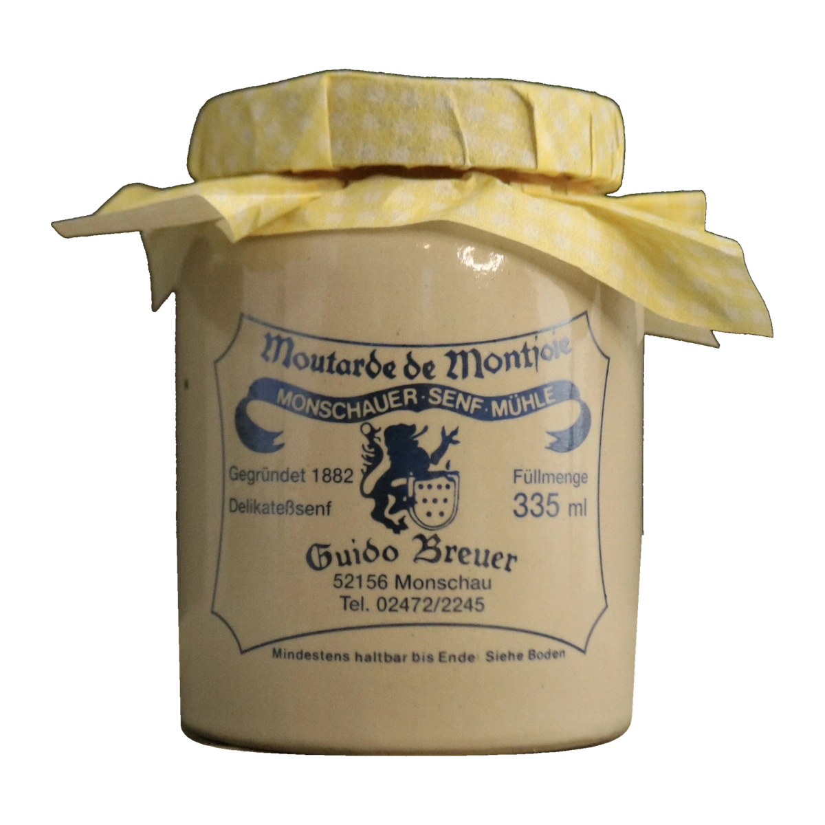 Monschauer Senf Englisch Curry (335ml) aus der Historischen Senfmühle Monschau im originalen Senftopf