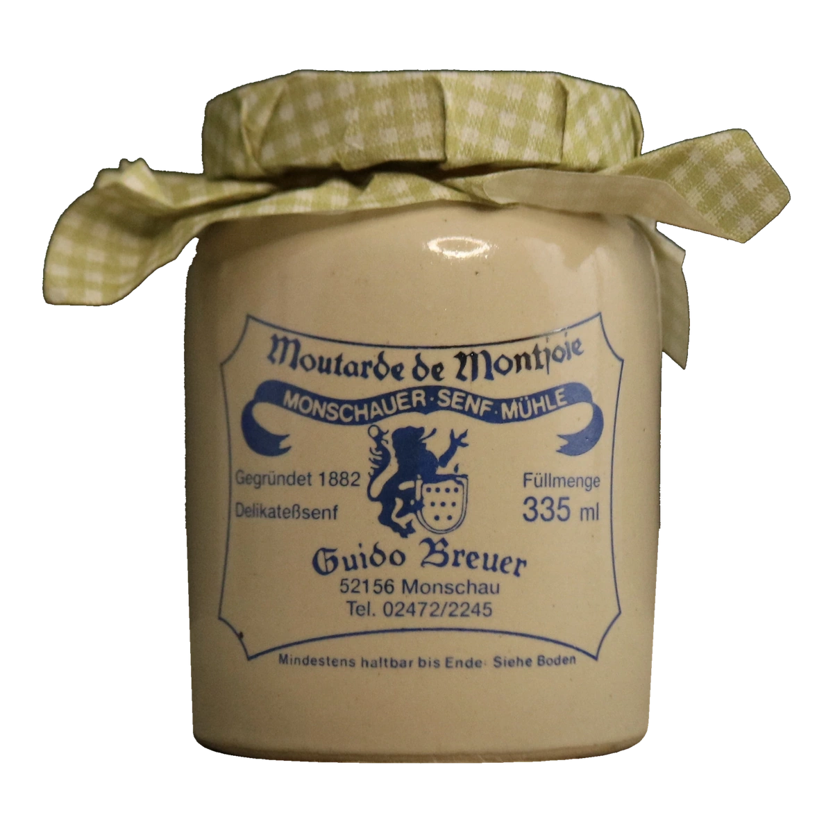 Monschauer Senf Estragon (335ml) aus der Historischen Senfmühle Monschau im originalen Senftopf