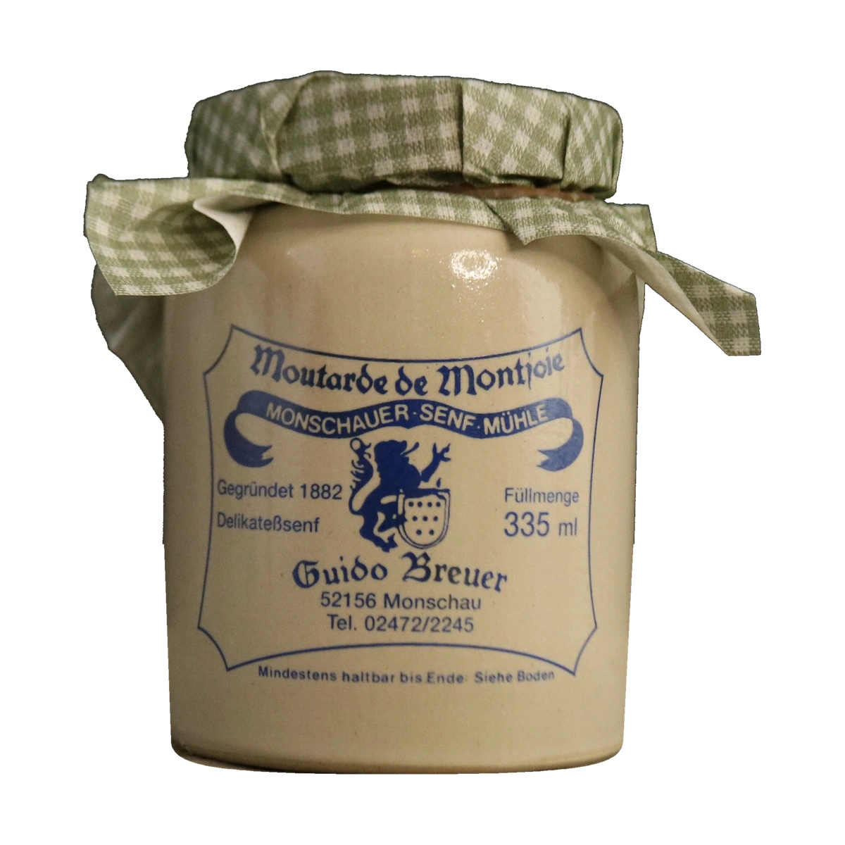Monschauer Senf Grüner Pfeffer (335ml) aus der Historischen Senfmühle Monschau im originalen Senftopf