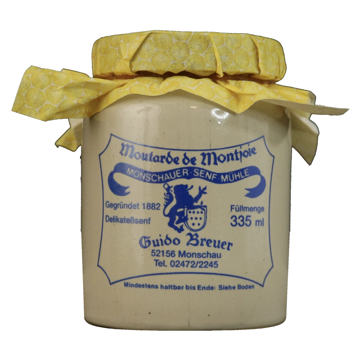 Monschauer Senf Honig-Mohn (335ml) aus der Historischen Senfmühle Monschau im originalen Senftopf