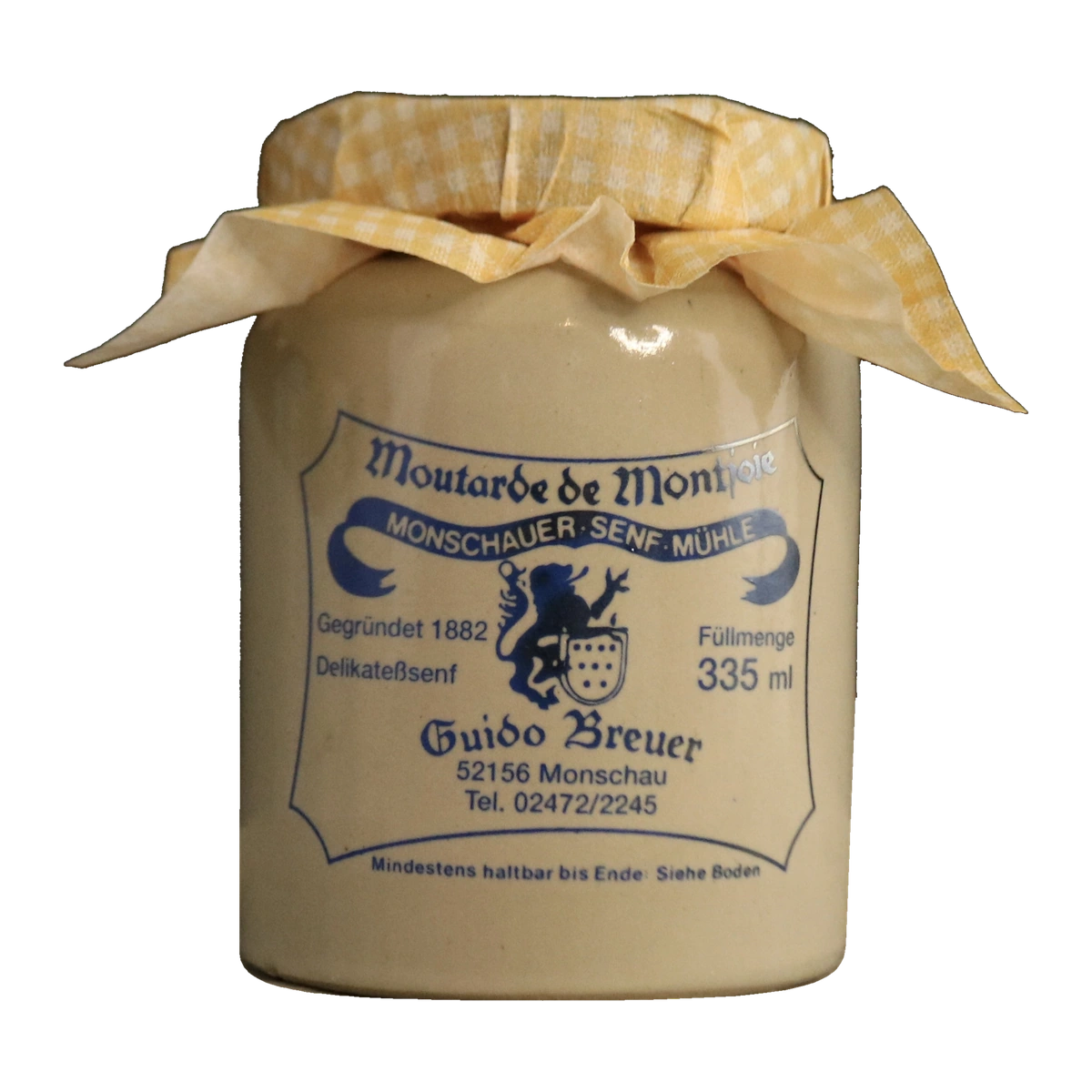 Monschauer Senf Ingwer- Ananas (335ml) aus der Historischen Senfmühle Monschau im originalen Senftopf