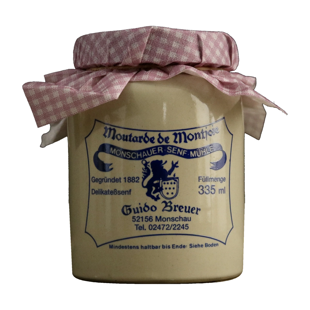 Monschauer Senf Knoblauch (335ml) aus der Historischen Senfmühle Monschau im originalen Senftopf