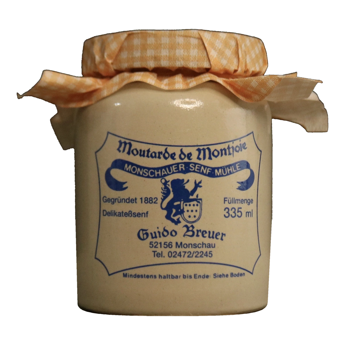 Monschauer Senf Orange (335ml) aus der Historischen Senfmühle Monschau im originalen Senftopf
