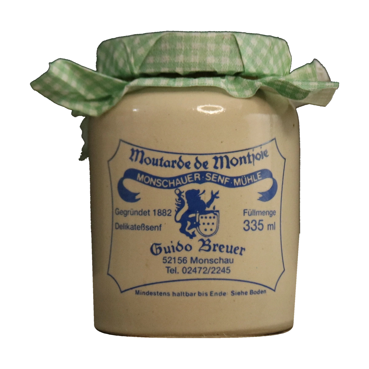 Monschauer Senf Schlesische Art mit Kümmel (335ml) aus der Historischen Senfmühle Monschau im originalen Senftopf