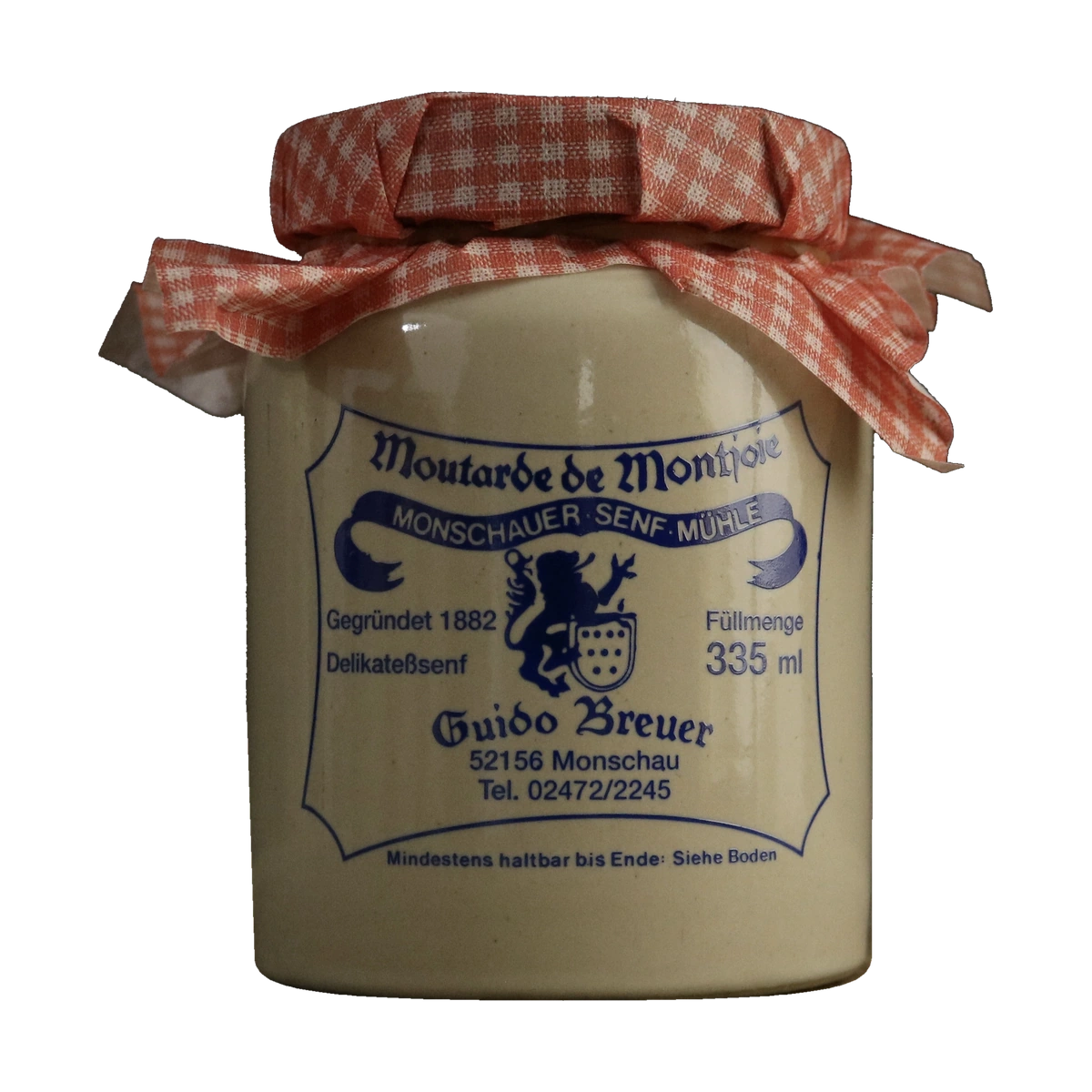 Monschauer Senf Tomate (335ml) aus der Historischen Senfmühle Monschau im originalen Senftopf