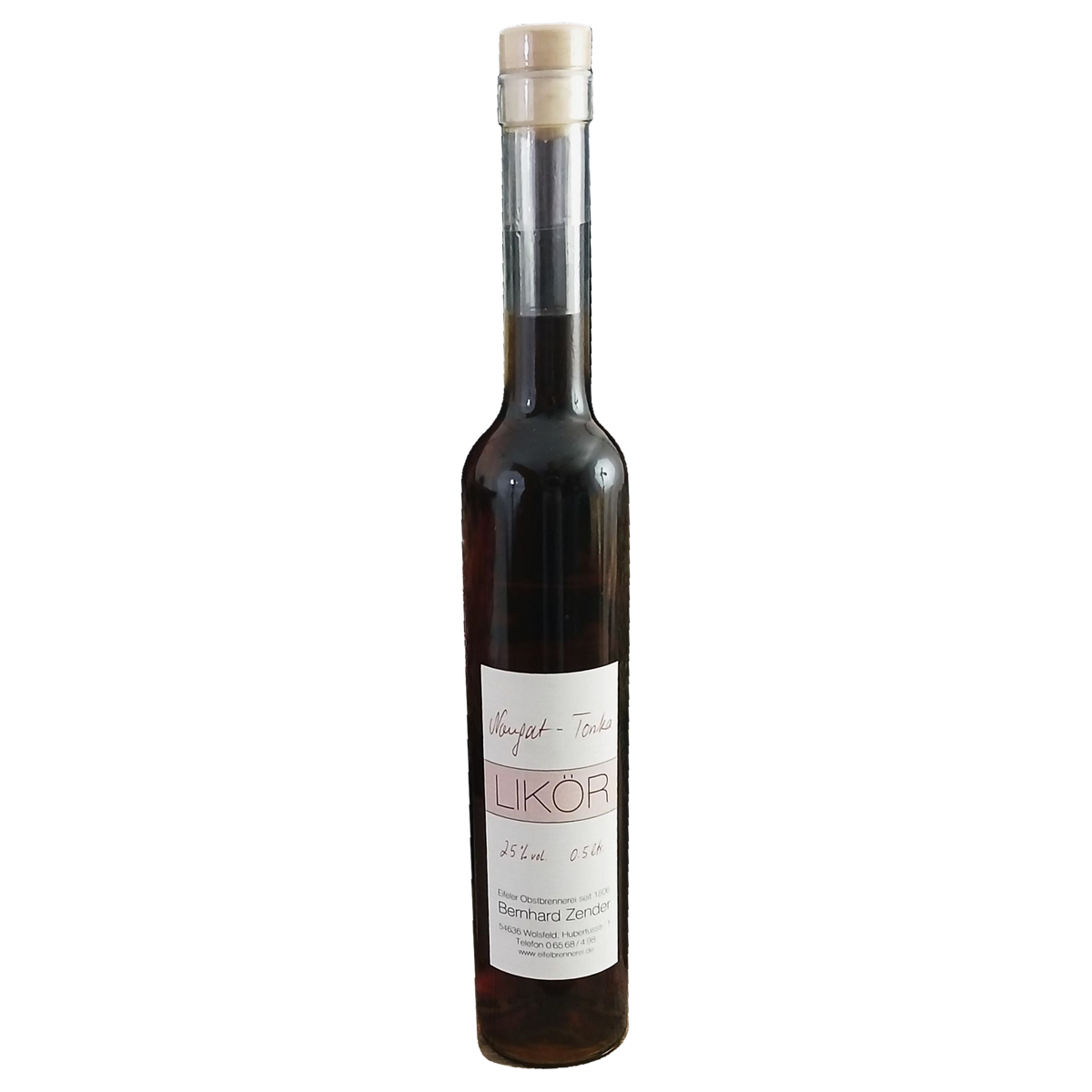Nougat-Tonka-Likör von Bernhard Zender, 0,5-l-Flasche
