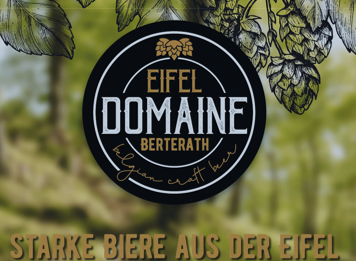 Logo der Eifel Domaine Berterath mit Hopfenmotiv
