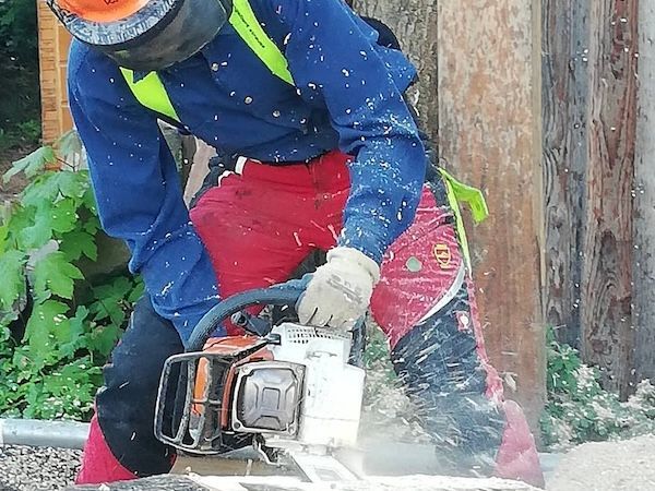 Holzbearbeitung mit einer Motorsäge bei TwinWood