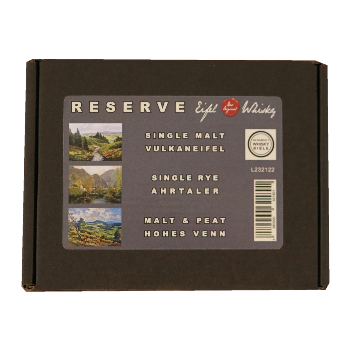 Eifel Whisky Reserve – Probierbox mit Miniaturen (3 × 40 ml) – geschlossene Verpackung