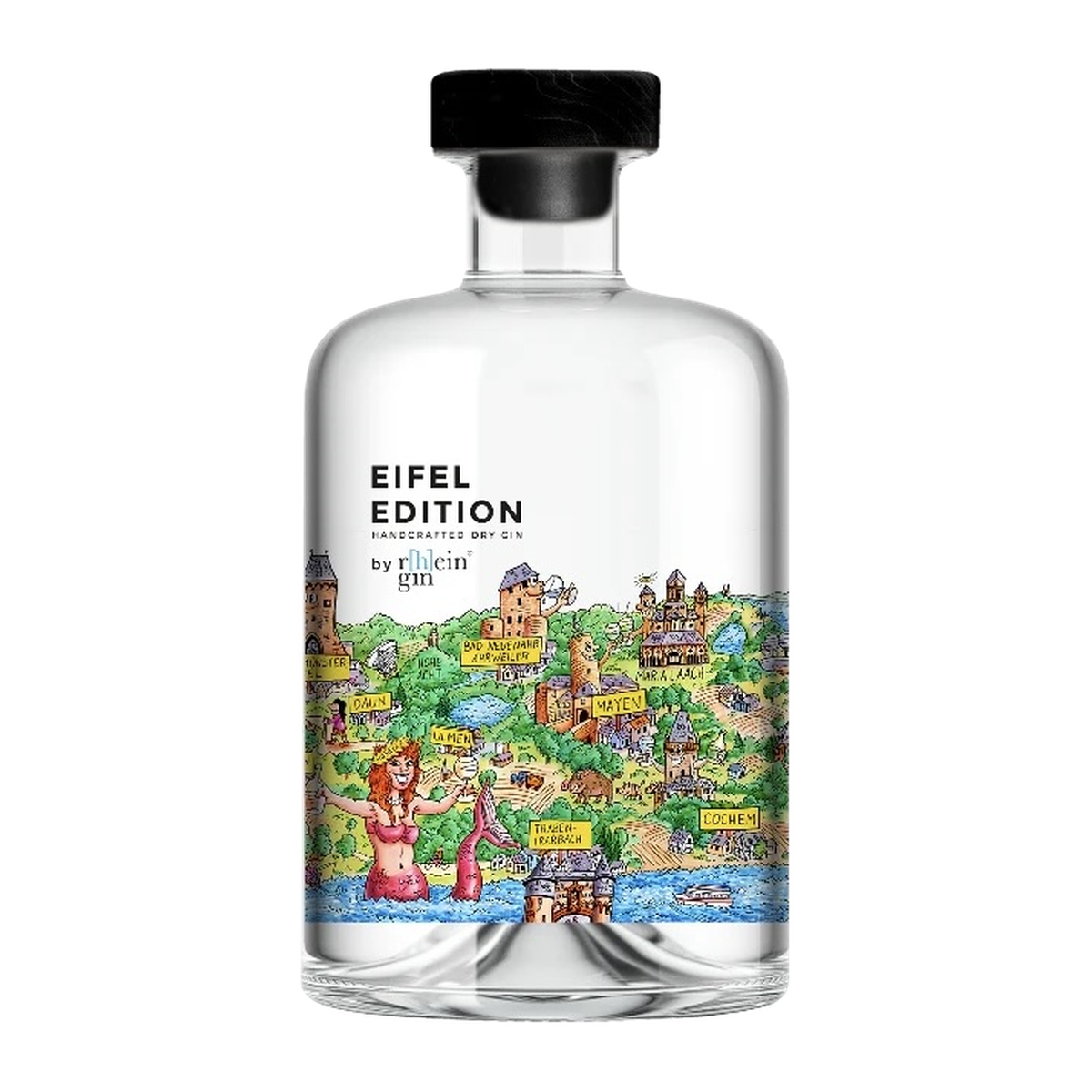 r[h]eingin Eifel Edition Tilly, 0,5-l-Flasche mit illustrierter Eifellandschaft